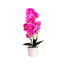 Orhidee artificiala naturala in ghiveci ceramic alb, inaltime 47 cm