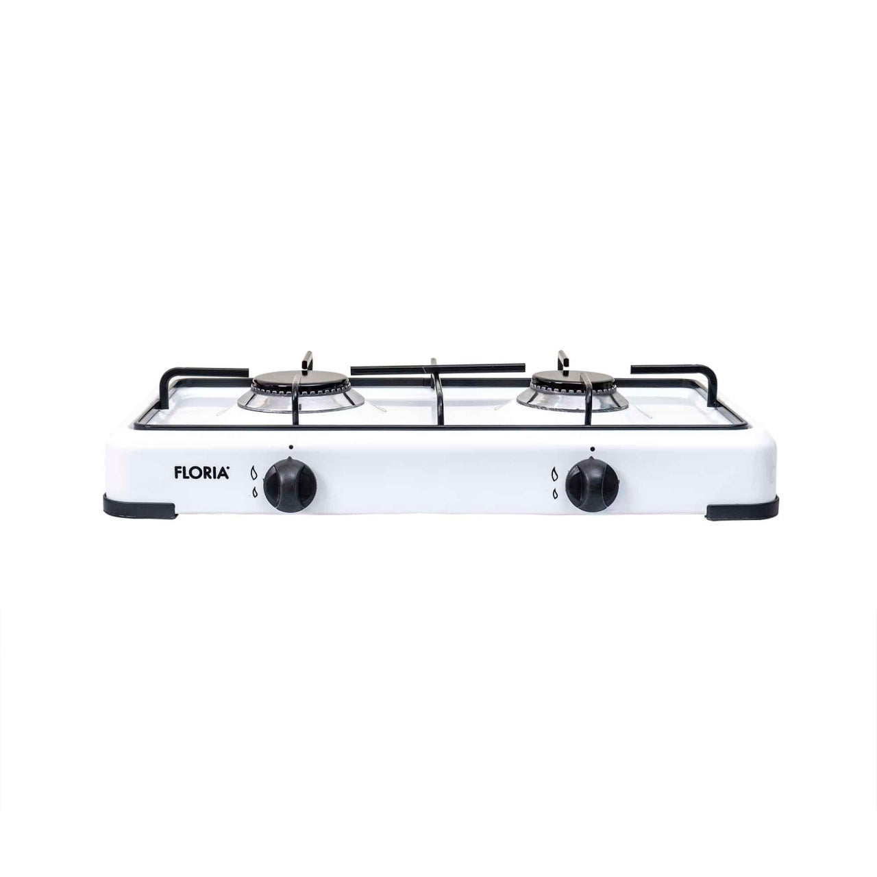 Pachet aragaz 2 ochiuri 51x28 cm cu ceas butelie si accesorii gaz alb