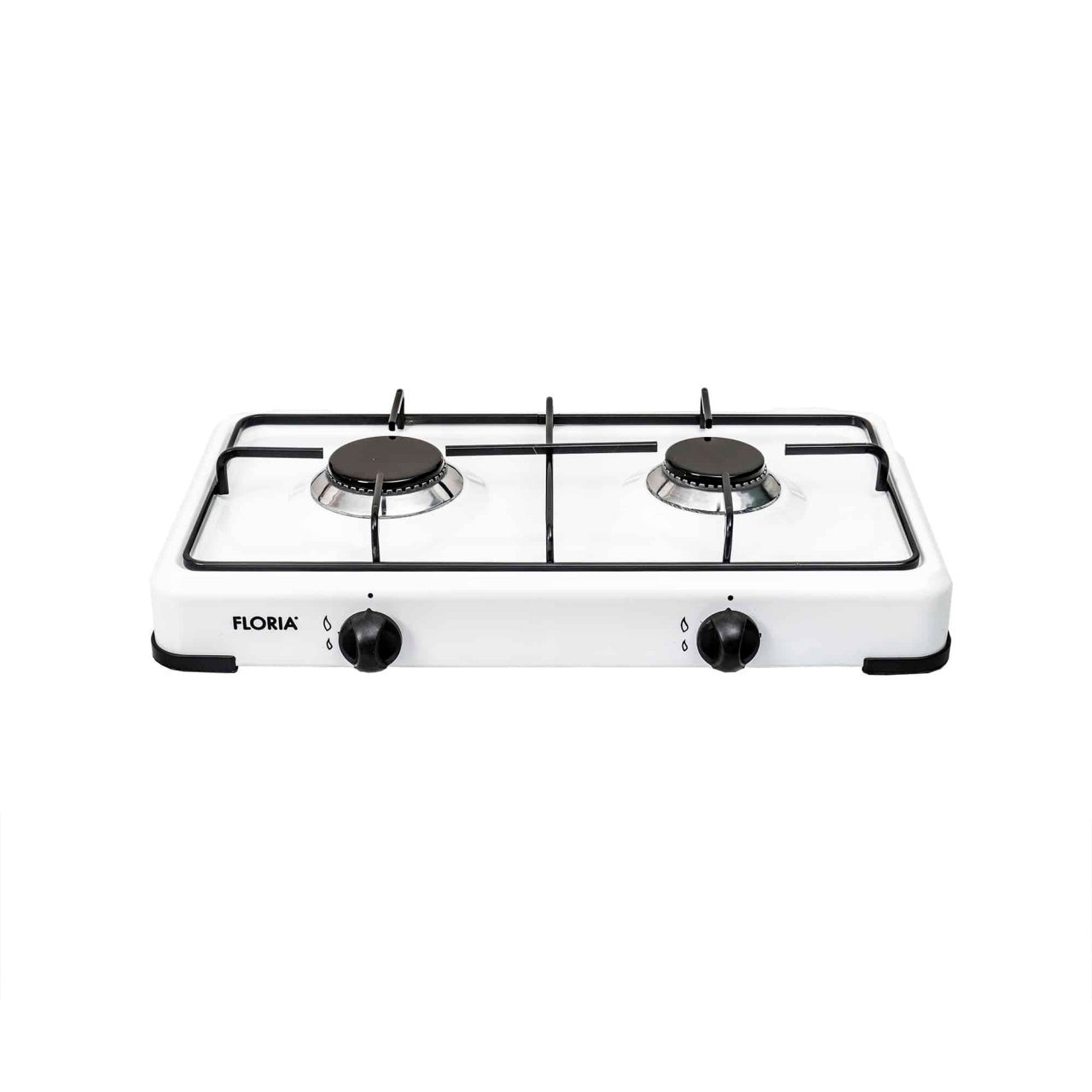 Pachet aragaz 2 ochiuri 51x28 cm cu ceas butelie si accesorii gaz alb