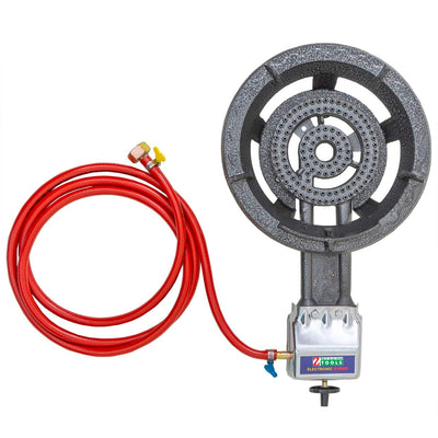 Pachet arzator tip pirostrie cu 2 arzatoare si aprindere automata, plus kit alimentare butelie