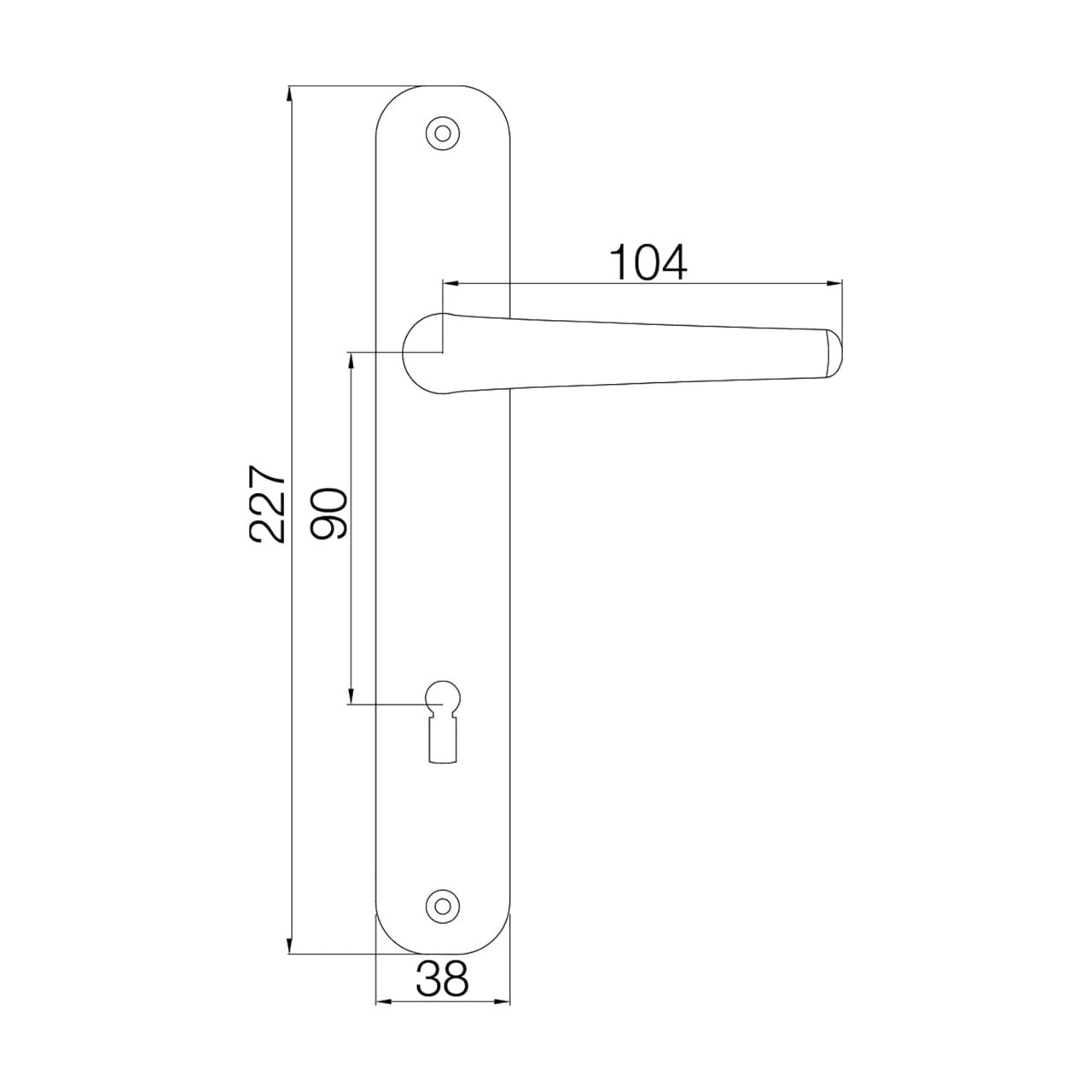 Pachet broasca si maner alb P 90, dimensiune 35-500