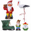 Pachet decor gradina cu 2 pitici, ciuperca, barza si bocanc din ceramica si plastic