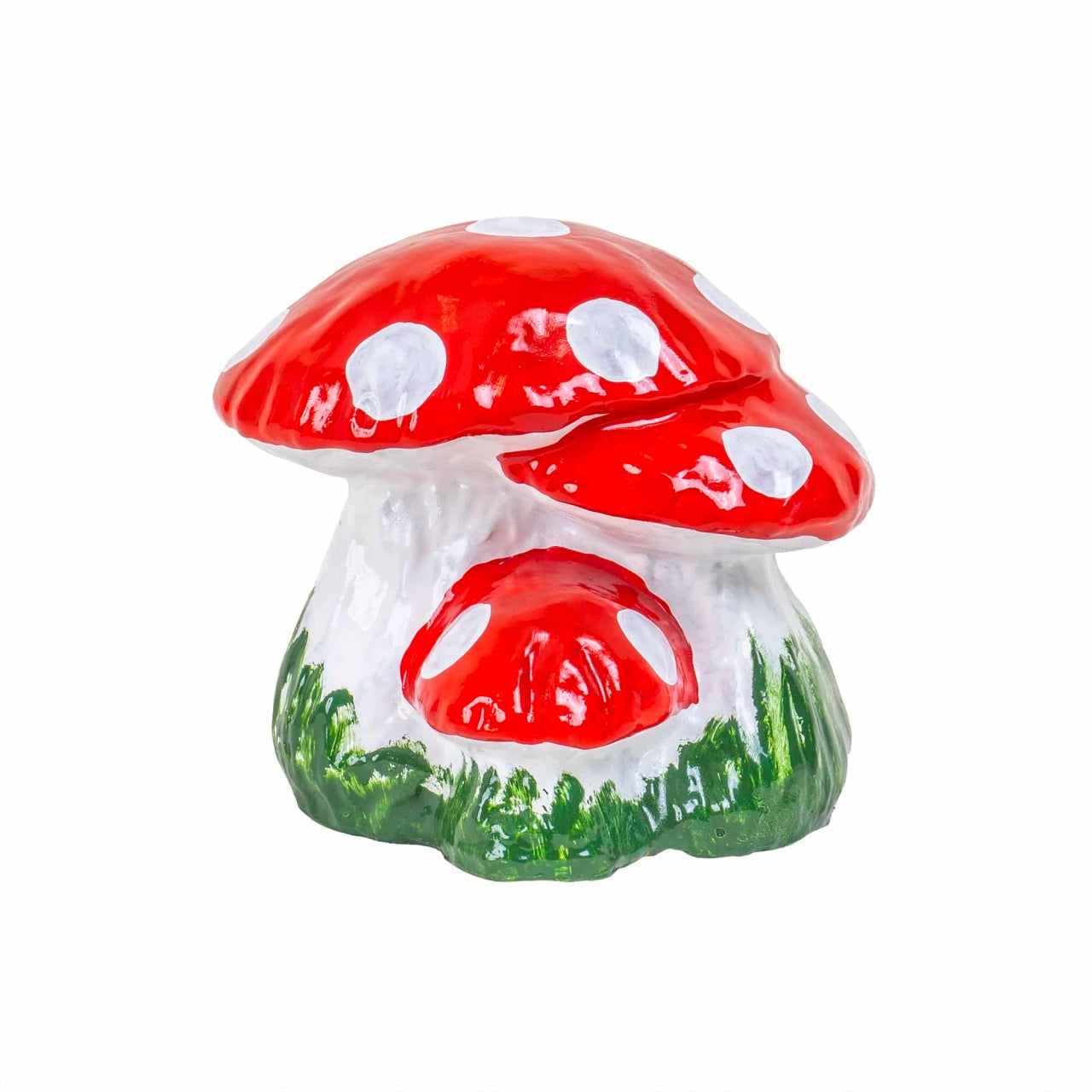 Pachet decor gradina cu barza, ciuperca ceramica si broasca mica ceramica