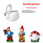 Pachet decorativ cu lebada ghiveci 53cm, 2 pitici plastic 38cm si ciuperca ceramica 25cm