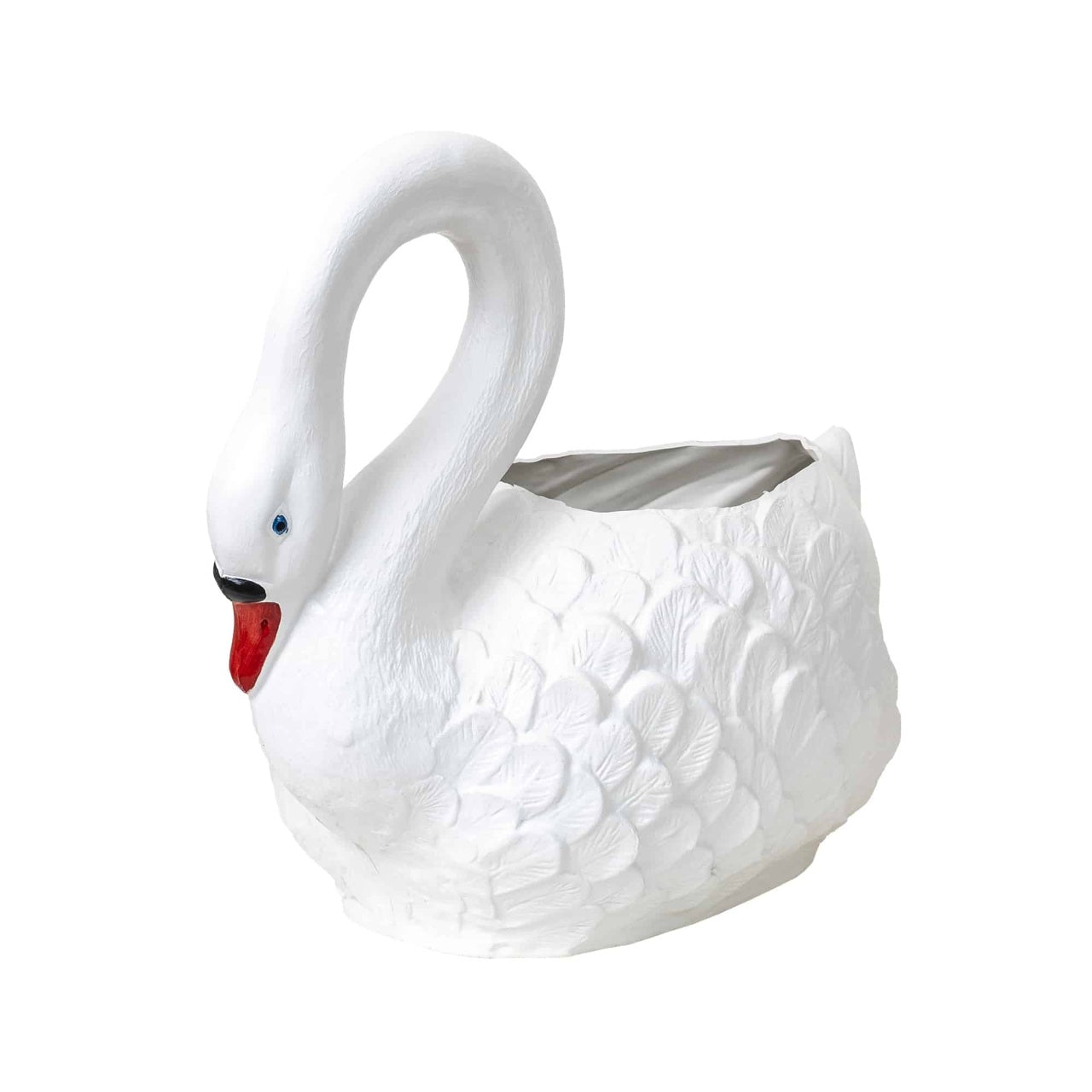 Pachet decorativ cu lebada ghiveci 53cm, 2 pitici plastic 38cm si ciuperca ceramica 25cm