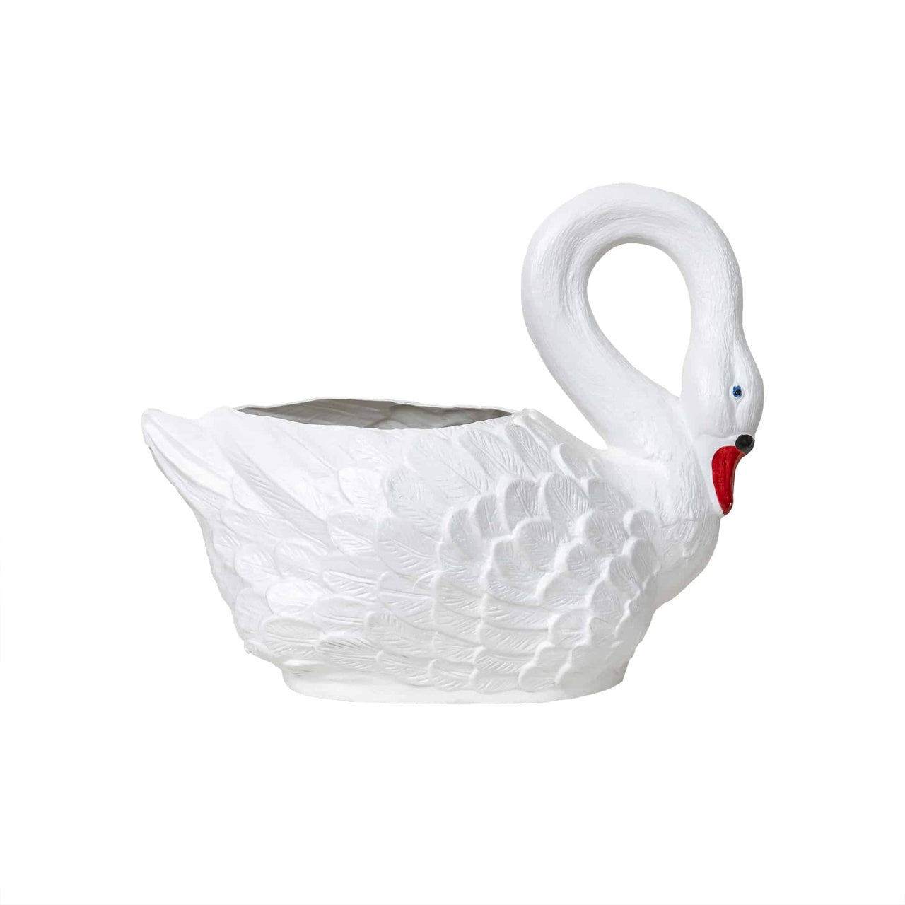 Pachet decorativ cu lebada ghiveci 53cm, 2 pitici plastic 38cm si ciuperca ceramica 25cm