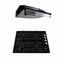 Pachet plita incorporabila gaz 4 arzatoare 50x60 cm cu hota inox 2 motoare 2x95W