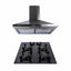 Pachet plita incorporabila sticla 52x60x15 cm cu 4 arzatoare si hota decorativa inox 63 cm