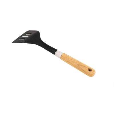 Paleta cu gauri din plastic, maner maro, lungime 34cm