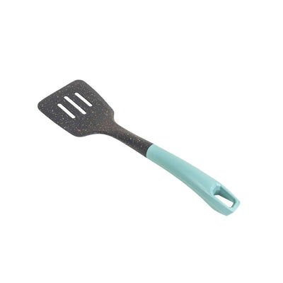 Paleta cu gauri din plastic, maner verde, lungime 33 cm