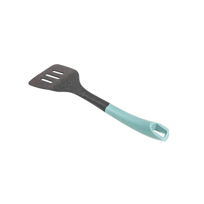 Paleta cu gauri din plastic, maner verde, lungime 33 cm