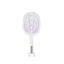 Paleta electrica anti-insecte, cu stand de incarcare, buton on/off, din ABS, cu cablu USB, alb