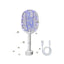 Paleta electrica anti-insecte, cu stand de incarcare, buton on/off, din ABS, cu cablu USB, alb