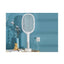 Paleta electrica anti-insecte, cu stand de incarcare, buton on/off, din ABS, cu cablu USB, alb