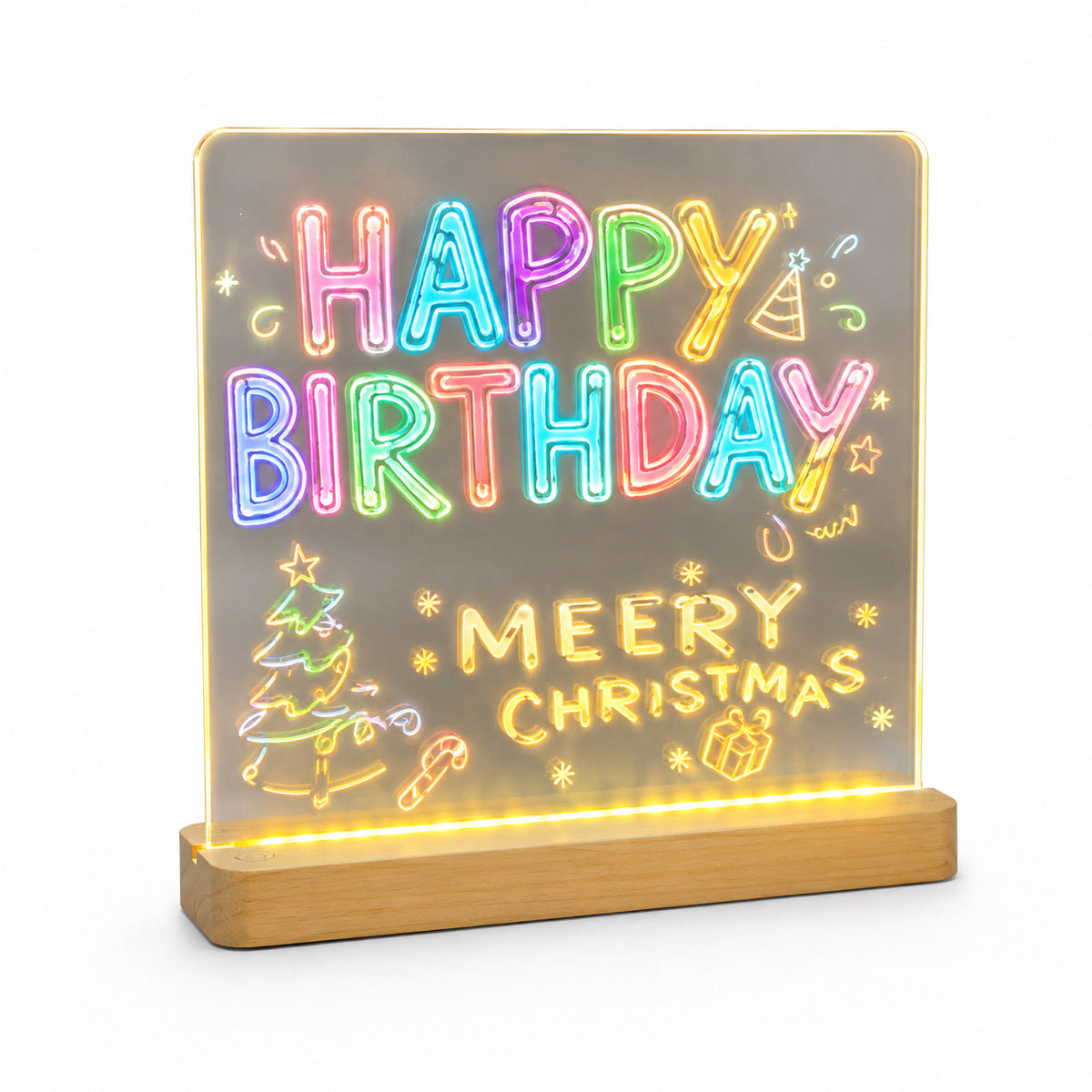 Panou LED Decorativ „Happy Birthday” cu Efect Neon – imagine principală