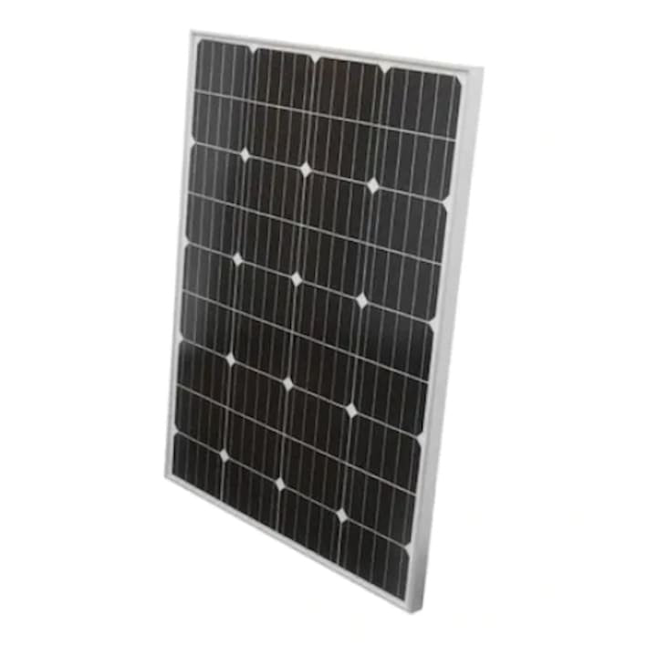 Panou solar fotovoltaic, 100W, monocristalin, pentru sisteme solare cu panouri fotovoltaice, cu cablu de conectare, substrat de siliciu, negru