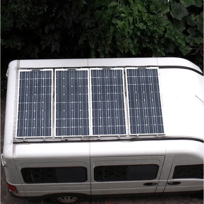 Panou solar fotovoltaic, 100W, monocristalin, pentru sisteme solare cu panouri fotovoltaice, cu cablu de conectare, substrat de siliciu, negru
