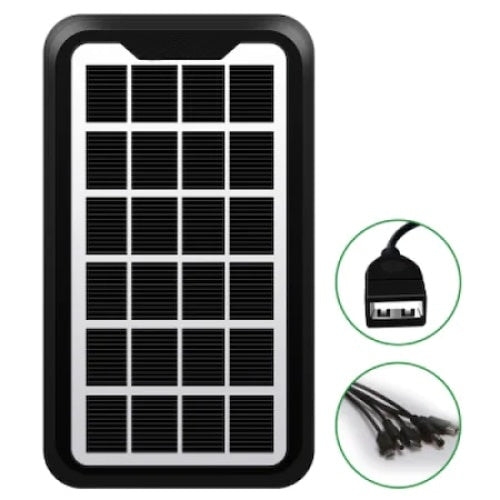 Panou solar portabil, FOXMAG24, putere 3W, dimensiuni reduse, waterproof, cu cablu USB incarcatre smatphone, negru