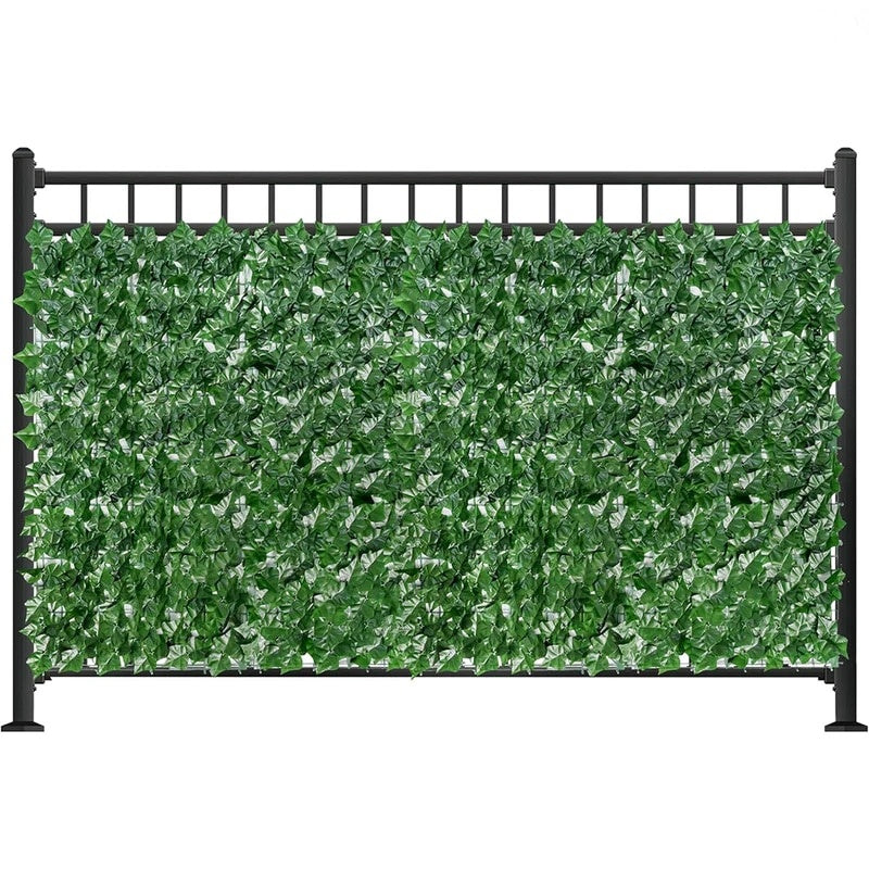 Panou verde pentru gard, artificial, cu frunze, dimensiuni 300x100cm, pentru inchidere balcon, terasa sau alte spatii, din materiale rezistente, usor de cuatat, montare rapida, verde