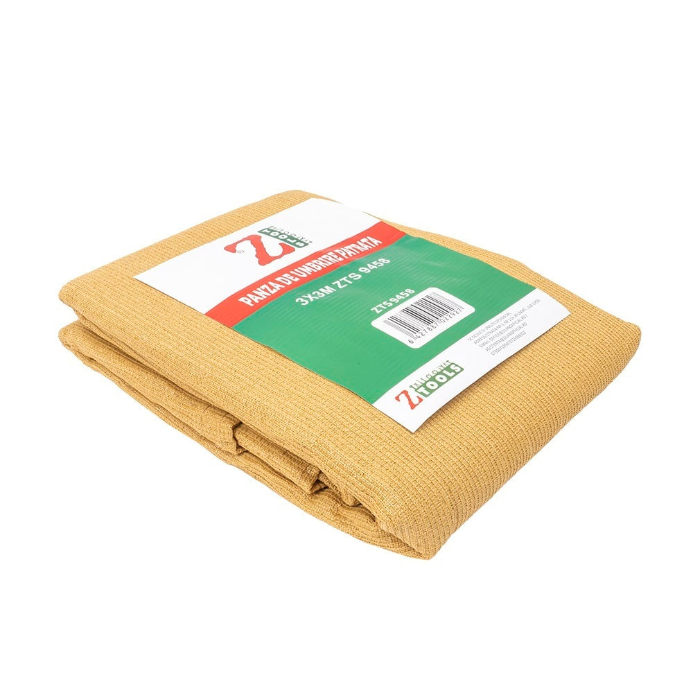Panza de umbrire patrata 3x3m crem, protectie UV 98%, material HDPE