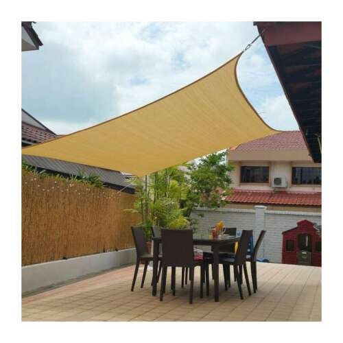 Panza de umbrire patrata 3x3m crem, protectie UV 98%, material HDPE