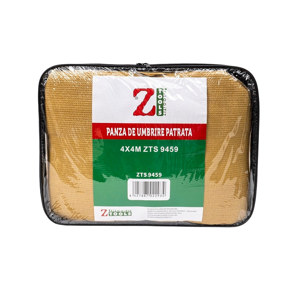 Panza de umbrire patrata 4x4m crem, parasolar cu protectie UV 98%