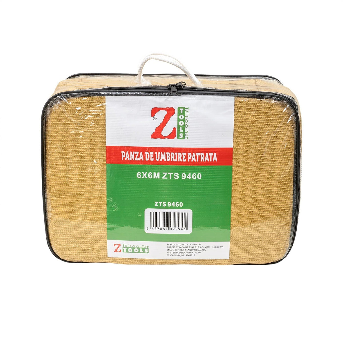 Panza de umbrire patrata 6x6m, crem, protectie UV 98%