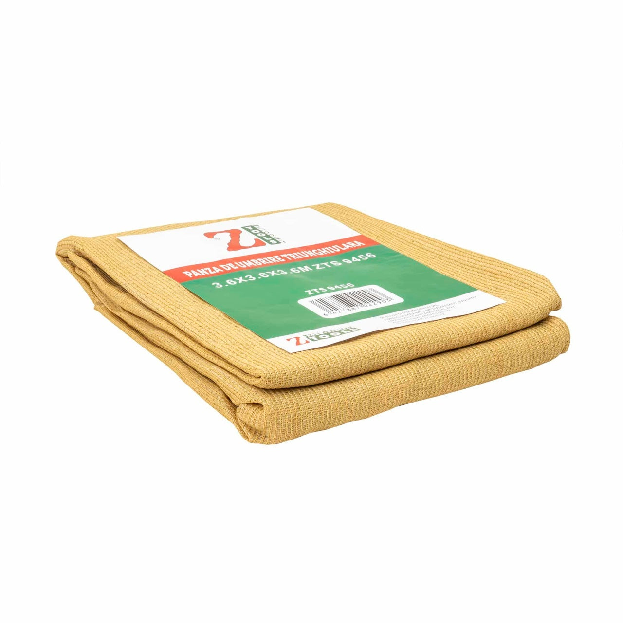 Panza de umbrire triunghiulara 3.6x3.6x3.6m crem, protectie UV 98%