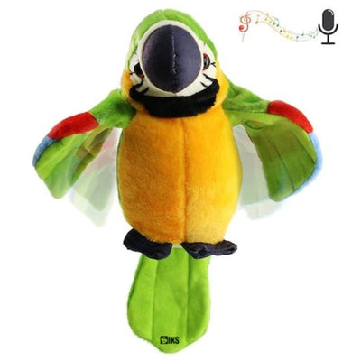 Papagal FOXMAG24, vorbitor, 20 cm, din plus, culoarea verde