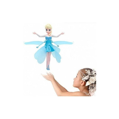 Papusa FOXMAG24, zana zburatorare, cu control interactiv al mainii, dimensiuni 19x6.5cm, baterie reincarcabila, albastru