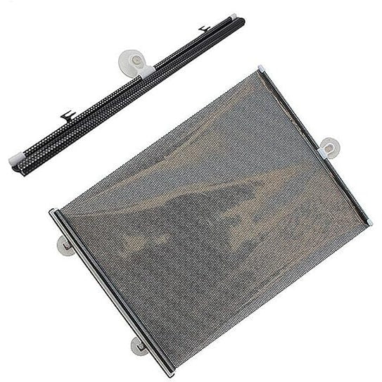 Parasolar auto, prindere cu ventuze, dimensiuni 45cm x125cm, retractabil, negru