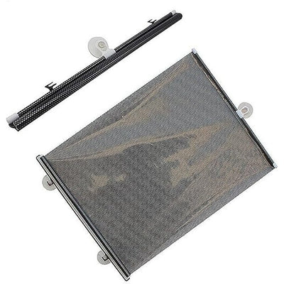 Parasolar auto, prindere cu ventuze, dimensiuni 45cm x125cm, retractabil, negru