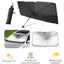 Parasolar auto tip umbrela, pliabil, protectie UV, acoperire extinsa, dimensiuni 130x75 cm, termoizolant, negru/argintiu