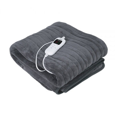 Patura electrica dubla 180x160cm cu 9 trepte de temperatura, gri