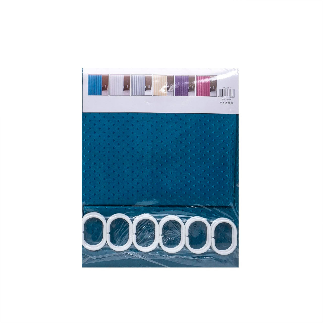 Perdea dus panzata din poliester 180x200 cm, culoare turquoise