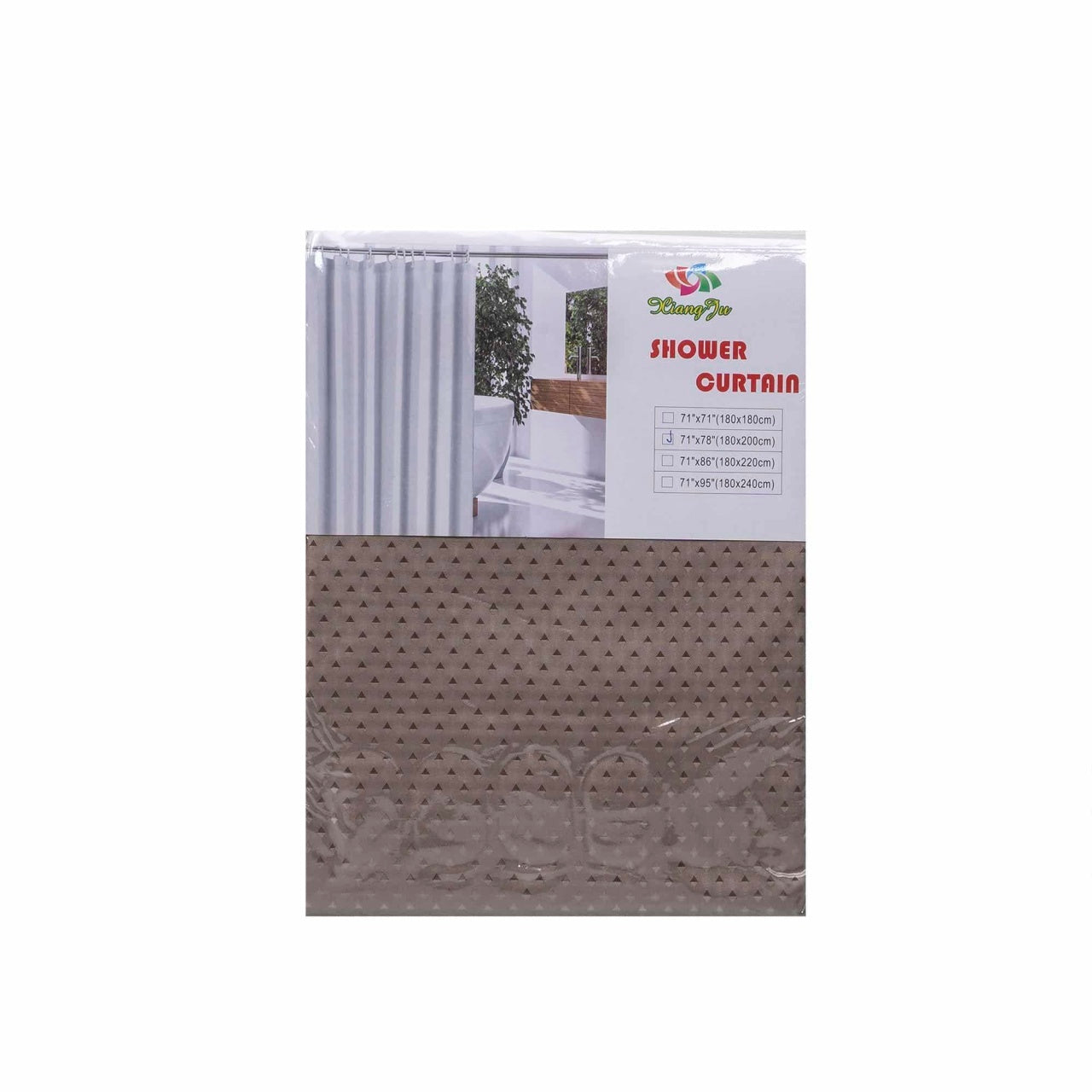 Perdea dus panzata din poliester 180x200 cm, maro cu 12 carlige