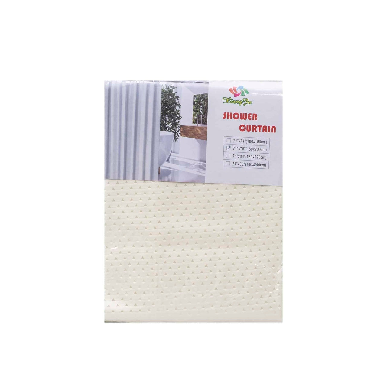 Perdea dus panzata din poliester, crem, 180 x 200 cm, cu 12 carlige plastic