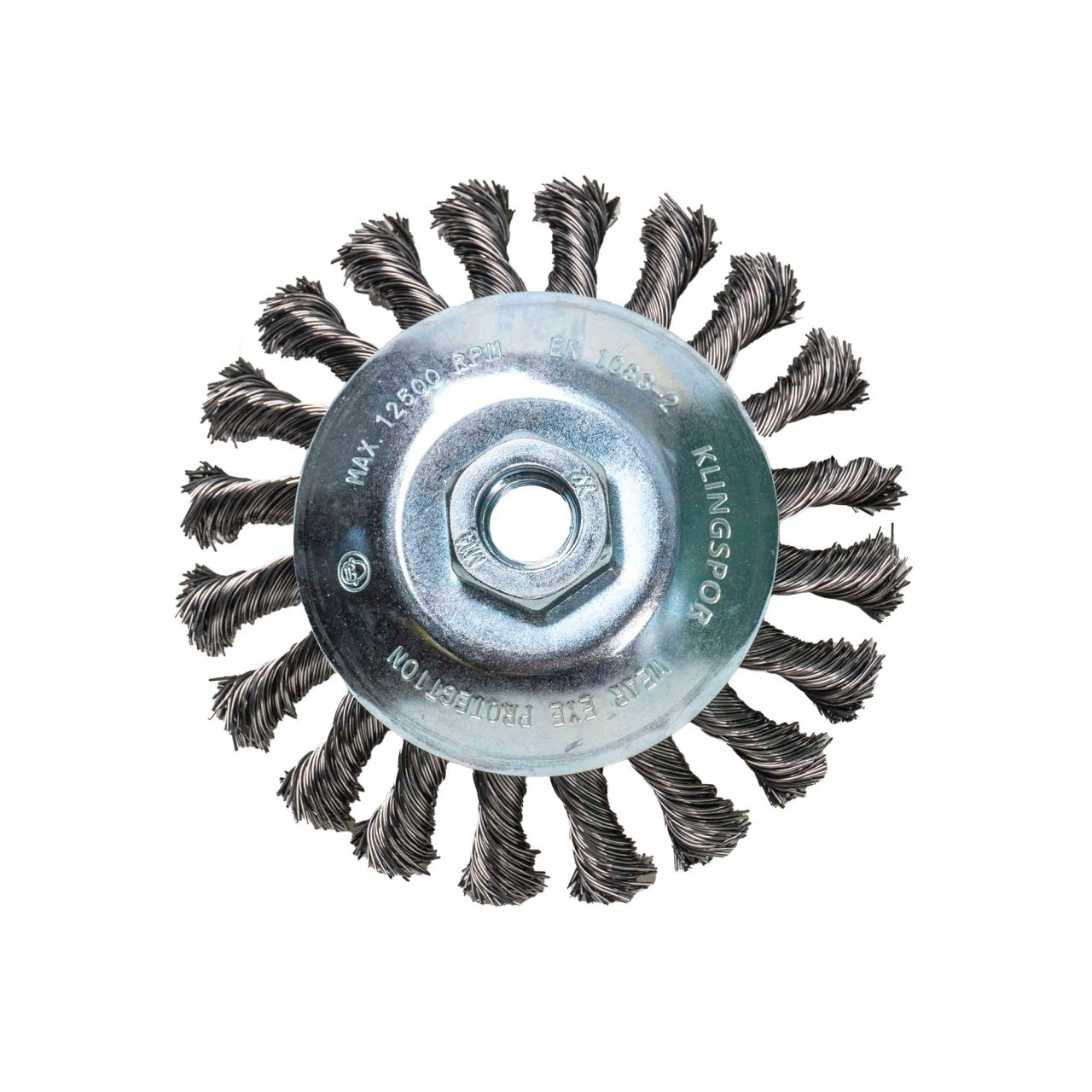 Perie conica cu sarma rasucita, diametru 115 mm, filet M14 pentru polizor unghiular