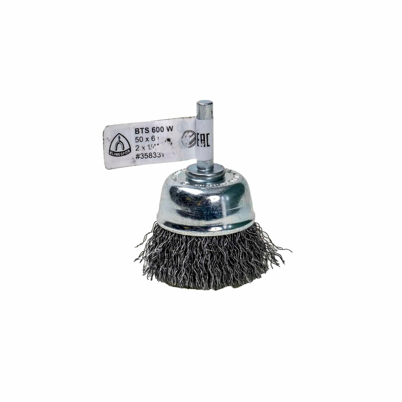 Perie cupa cu tija, sarma otel, 50x6 mm pentru slefuitor