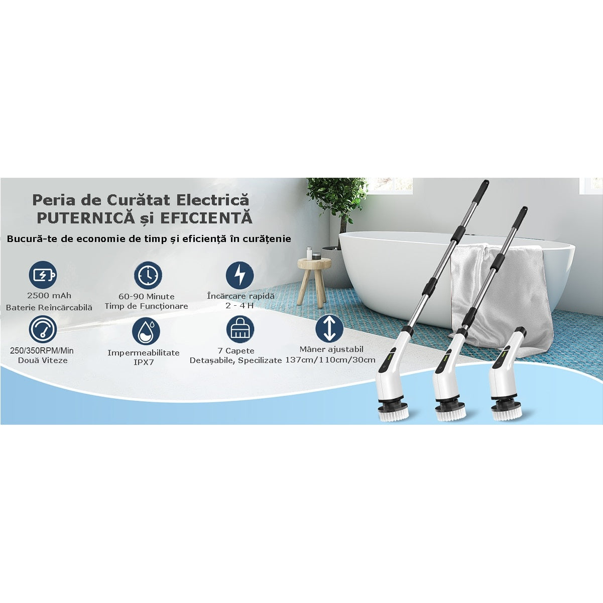 Perie de curatare electrica rotativa