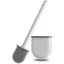 Perie de toaleta, cu peri din silicon, maner ergonomic, suprafata anti-alunecare, alb/gri