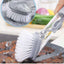 Perie multifunctionala pentru spalat vase, maner lung cu rezervor pentru detergent, cu 2 capete de rezerva, 1 perie si 1 burete, 24 cm, gri