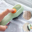 Perie pentru curatare incaltaminte, cu recipient pentru detergent, cu buton de dozare al detergentului, peri foarte moi, din platric, verde