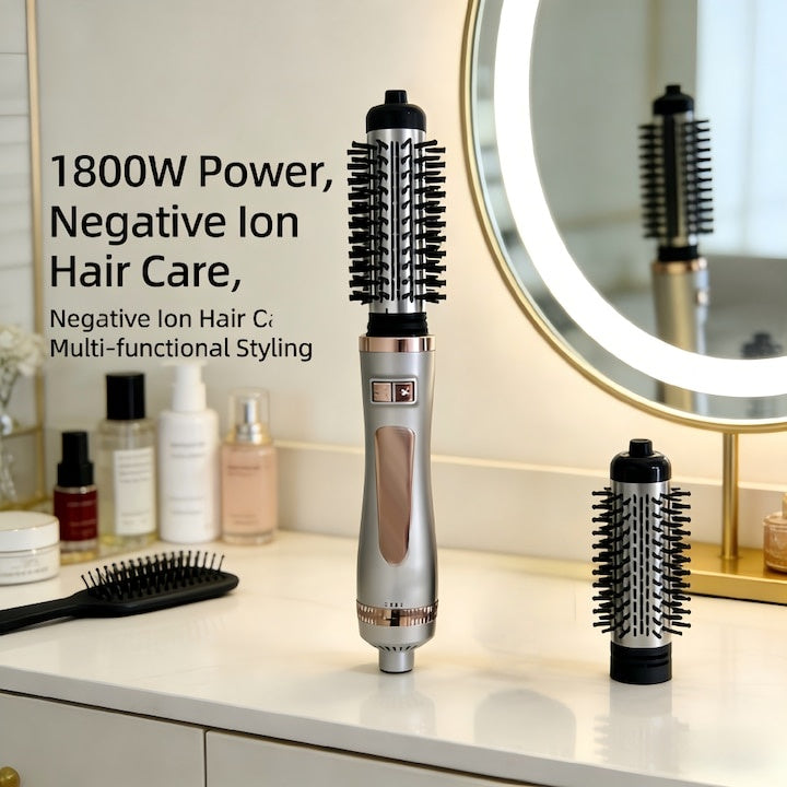 Perie rotativa cu aer cald si rece, coafare 2 in 1, putere 800W, lungime cablu 1,8m, functii -uscator de par / coafare / ondulare/volumizare, roz