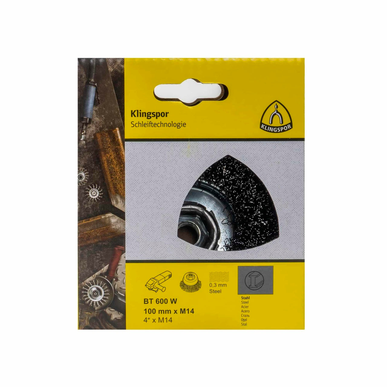 Perie sarma cupa pentru polizor unghiular, 100mm, otel 0.3 mm