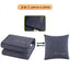 Perna si pilota, 2 in 1, dimensiuni 40 x 40 x 10 cm sau 110 x 150 cm, din material textil, cu 2 fermoare metalice bidirectionale, pentru auto, birou, living, voiaj, albastru