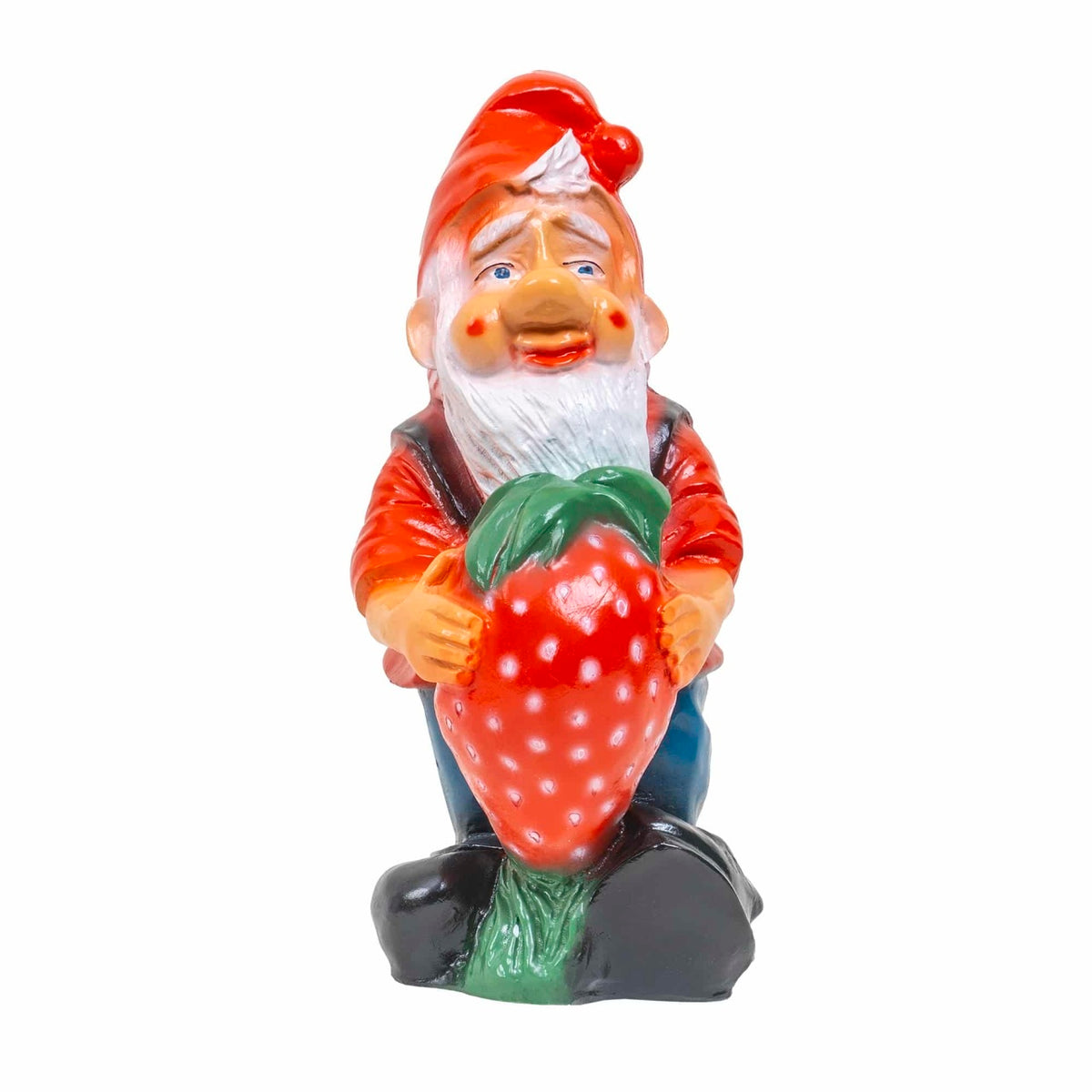 Pitic de gradina din ceramica, model capsuna, inaltime 41 cm