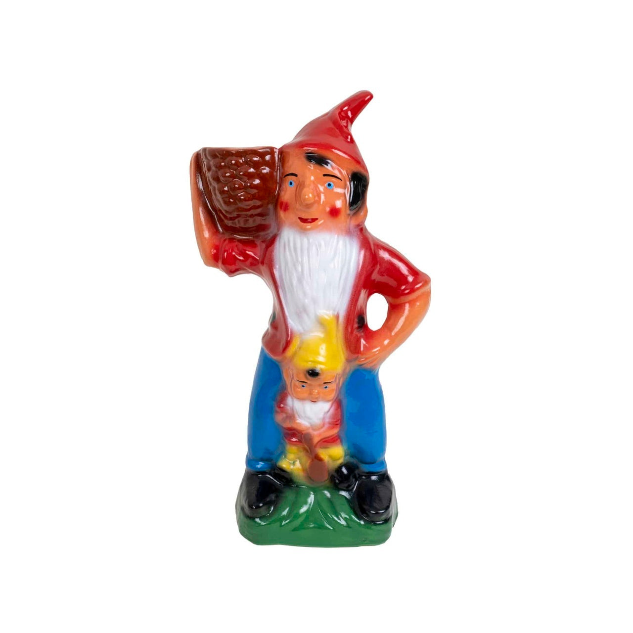 Pitic de gradina multicolor din ceramica cu cos, inaltime 48 cm
