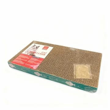 Placa de zgariat pentru pisici, 44 × 21.5 × 3.5 cm, suprafata abraziva pentru gheare