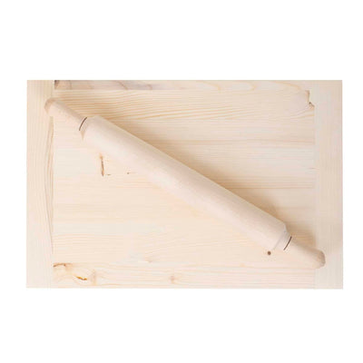 Planseta din lemn 30x41 cm pentru modelat aluat + sucitor 45 cm